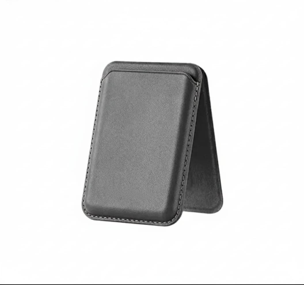 Porta Tessere MagSafe in Ecopelle – Personalizzabile Grigio